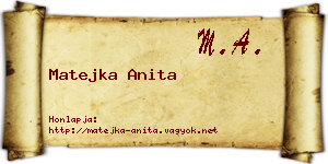 Matejka Anita névjegykártya